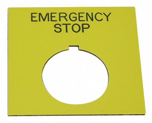 LegendPlate EmergencyStop Ylw/Ylw Square