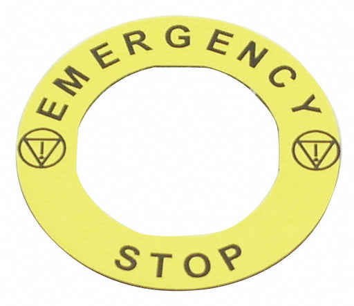 LegendPlate EmergencyStop Ylw/Ylw Round