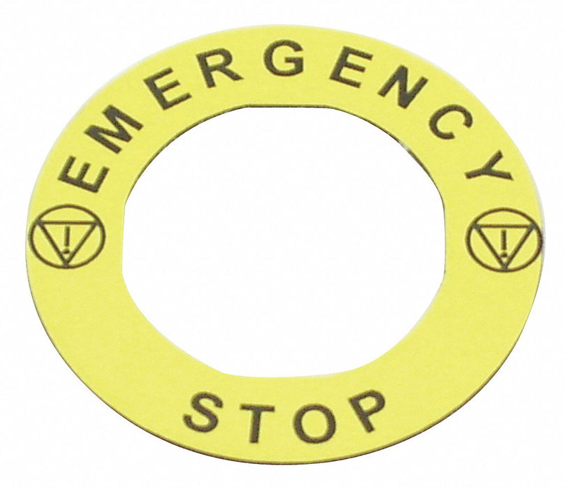 LegendPlate EmergencyStop Ylw/Ylw Round