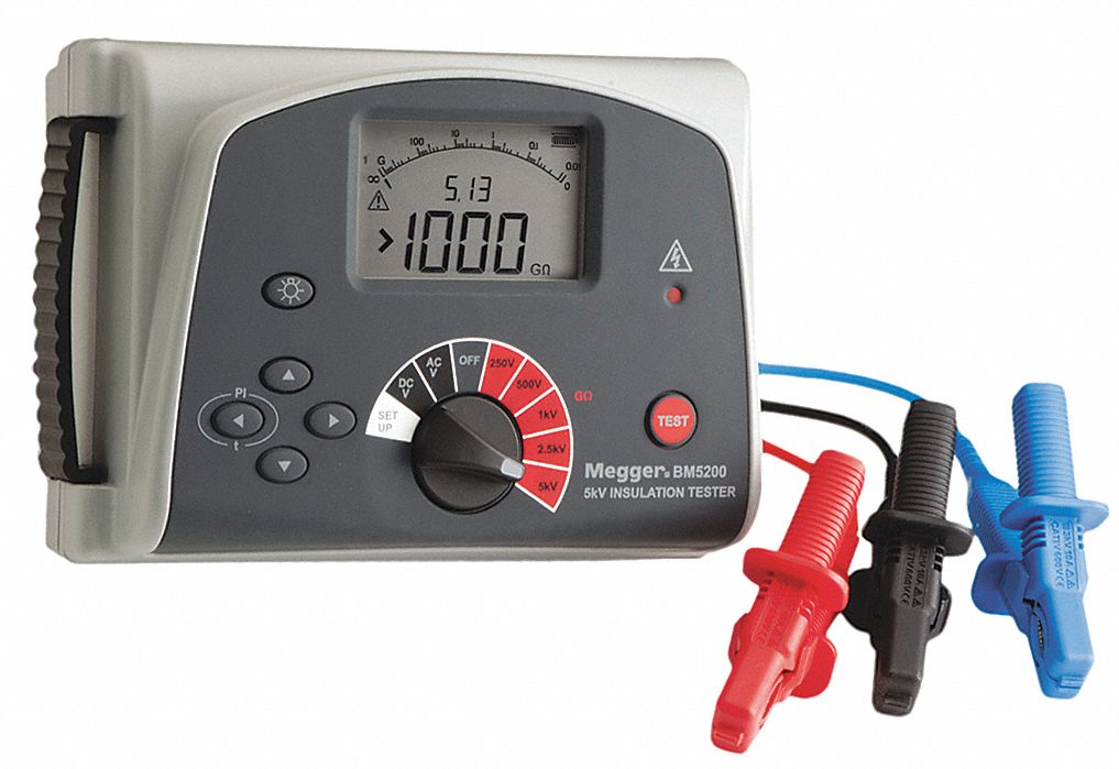 Megohmmeter 250 to 5000V DC LED