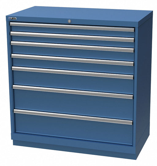 K3760 Mod Drwr Cab 41-3/4 H 7 Drwr Bright Blue