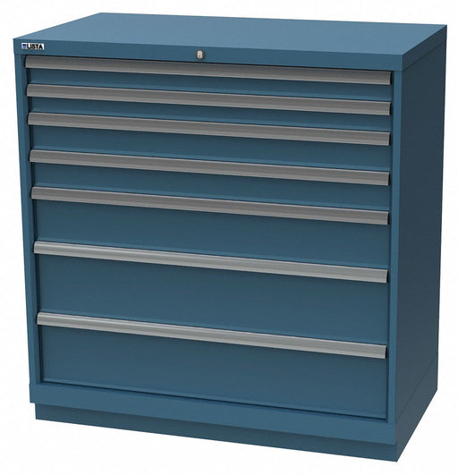 K3760 Mod Drwr Cab 41-3/4 H 7 Drwr Clssc Blue
