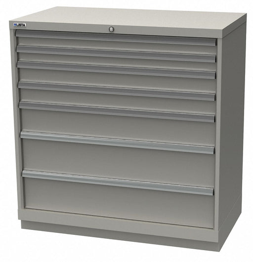 K3760 Mod Drwr Cab 41-3/4 H 7 Drwr Light Gray