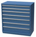 K3759 Mod Drwr Cab 41-3/4 H 7 Drwr Bright Blue