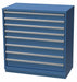 K3767 Mod Drwr Cab 41-3/4 H 8 Drwr Bright Blue