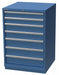 K3757 Mod Drwr Cab 41-3/4 H 7 Drwr Bright Blue