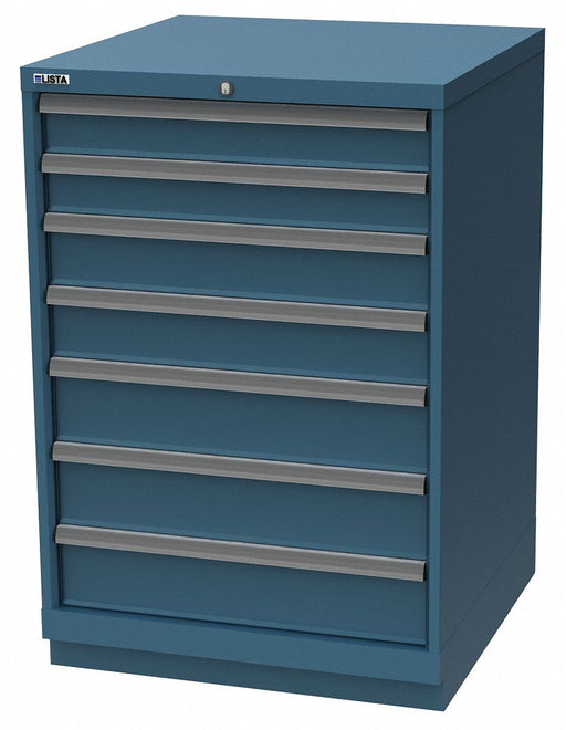 K3757 Mod Drwr Cab 41-3/4 H 7 Drwr Clssc Blue