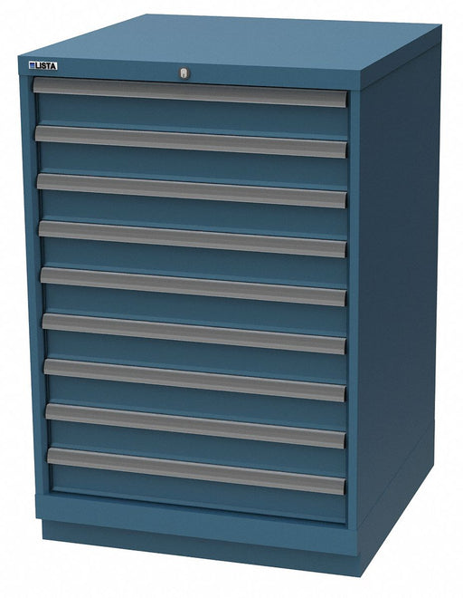 K3765 Mod Drwr Cab 41-3/4 H 9 Drwr Clssc Blue
