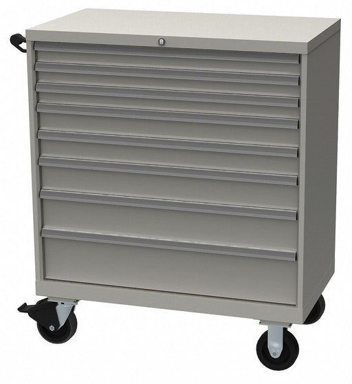 K3752 Mod Drwr Cab 47-1/2 H 8 Drwr Light Gray