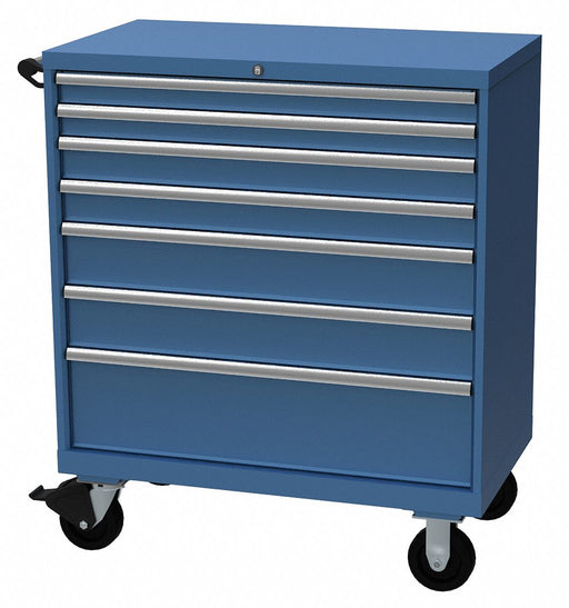 K3751 Mod Drwr Cab 47-1/2 H 7 Drwr Bright Blue