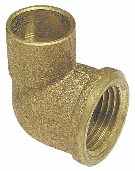 Elbow Bronze Cup 1/2 in FNPT 3/4 in