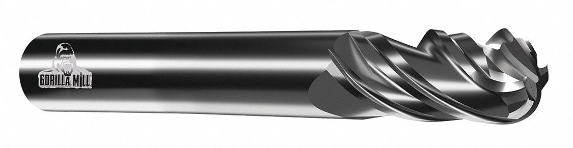 Ball End Mill Single End 3/16 Carbide