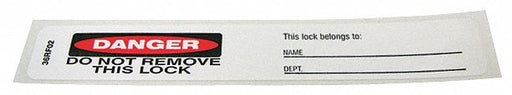 Padlock Labl .75x5in PP Polyest Lam PK25