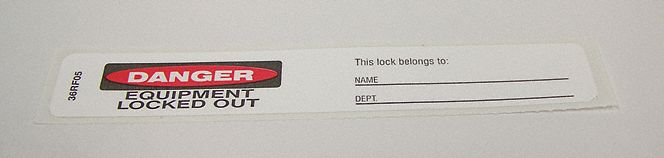 Padlock Label 3/4 in x 5 in PK25