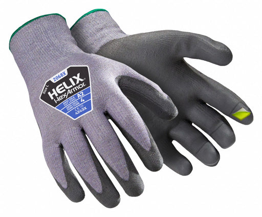 Safety Glove Poly Palm Texturd Grey L PR