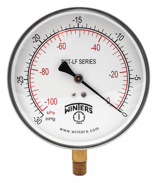 Gauge Pressure 4-1/2in 30in. Hg Vac to 0