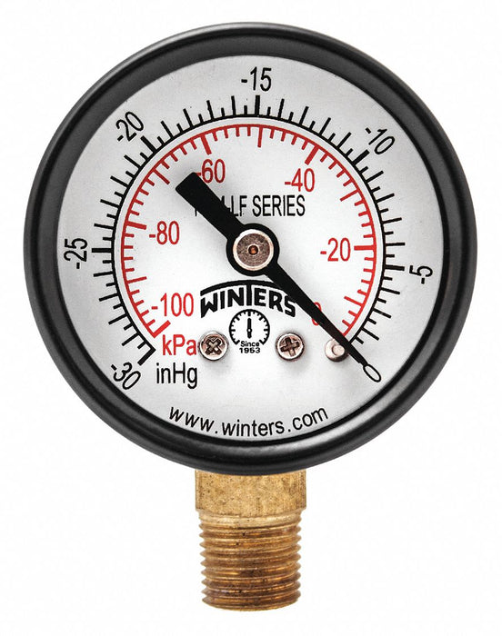 J1377 Vacuum Gauge 1-1/2in 30in. Hg Vac to 0
