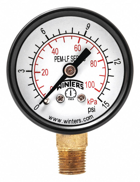 J1377 Gauge Pressure 1-1/2in. 0 to 15 psi