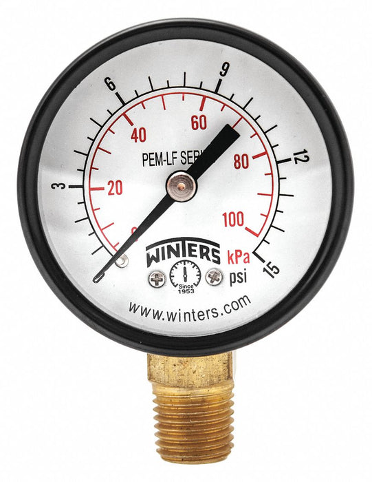 J1379 Gauge Pressure 2in. 0 to 15 psi