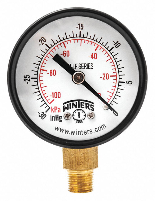 J1378 Vacuum Gauge 2in. 30in. Hg Vac to 0