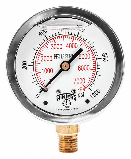 J1382 Gauge Pressure 2-1/2in. 0 to 1000 psi