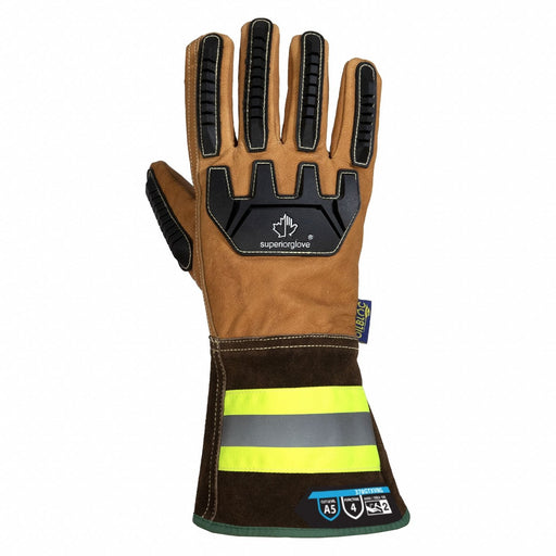 Leather Gloves Tan Back S PK12