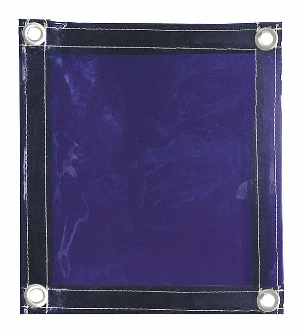 Welding Curtain Blue Vinyl 6 ft W 6 ft H