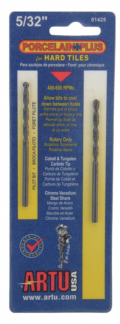 Glass Stone Tile Drill Set 2pc Carb Tip