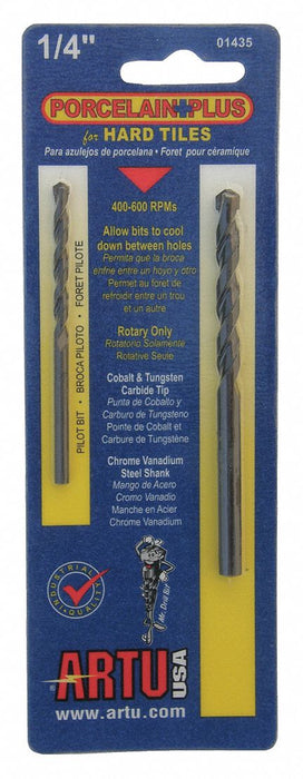 Glass Stone Tile Drill Set 2pc Carb Tip