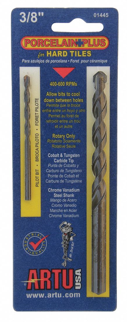 Glass Stone Tile Drill Set 2pc Carb Tip