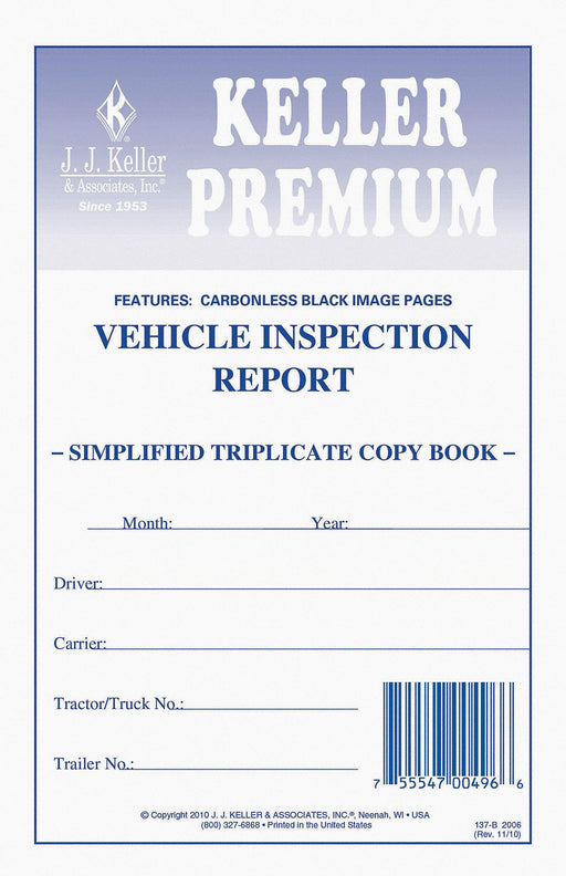 Vehicle Inspection Form 3 Ply Carbonless
