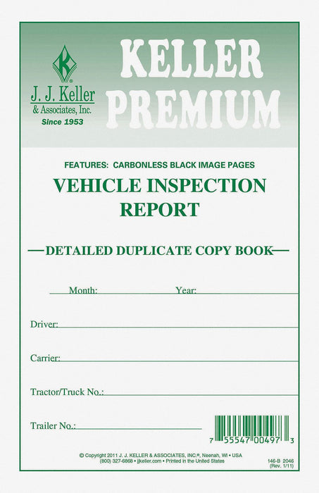 Vehicle Inspection Form 2 Ply Carbonless