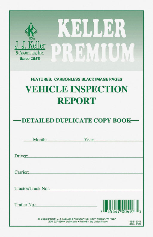 Vehicle Inspection Form 2 Ply Carbonless