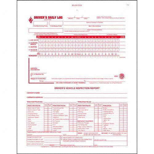 Detail Drivers Daily Logbook Carbonless