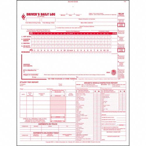 Simplified Drivers Logbook Carbonless
