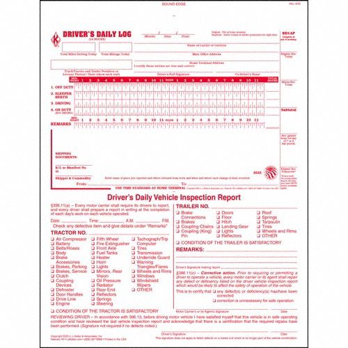 Detail Drivers Daily Logbook Carbonless