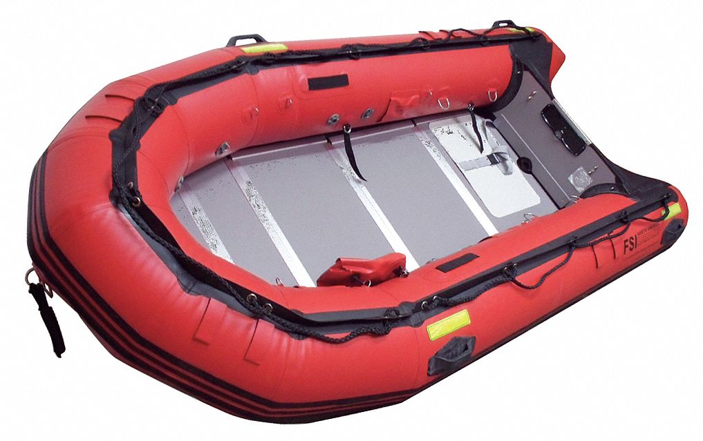 Transom Style Rescue Boat Red 16 ft .