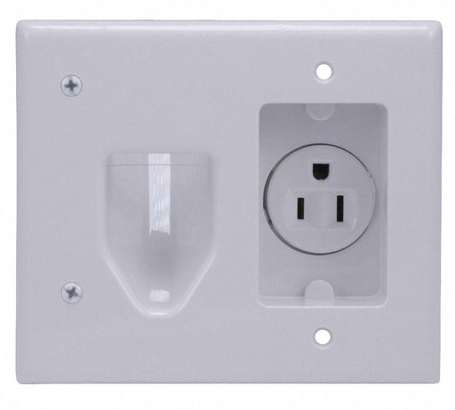 Wall Plate Recessed Power White
