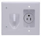 Wall Plate Recessed Power White