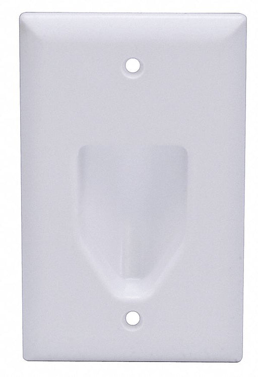 Wall Plate Cable Recessed 1G Wht