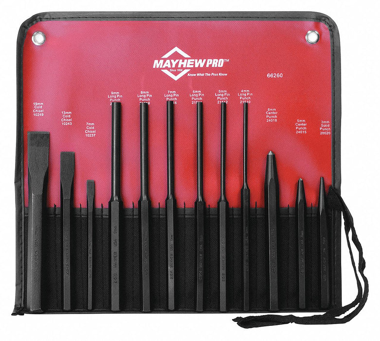 Punch and Chisel Set 12-Piece Steel