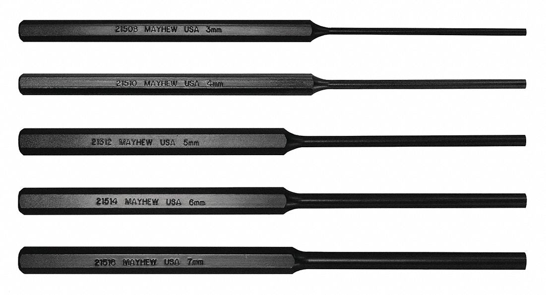 Pin Punch Set 5-Piece Steel