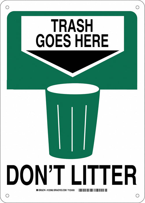 Facility Sign Alum 14 X10  Grn/Blk/Wht