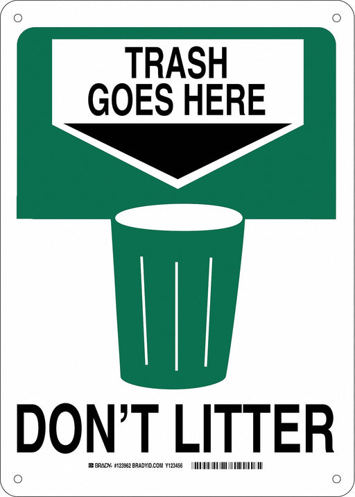 Facility Sign Alum 14 X10  Grn/Blk/Wht