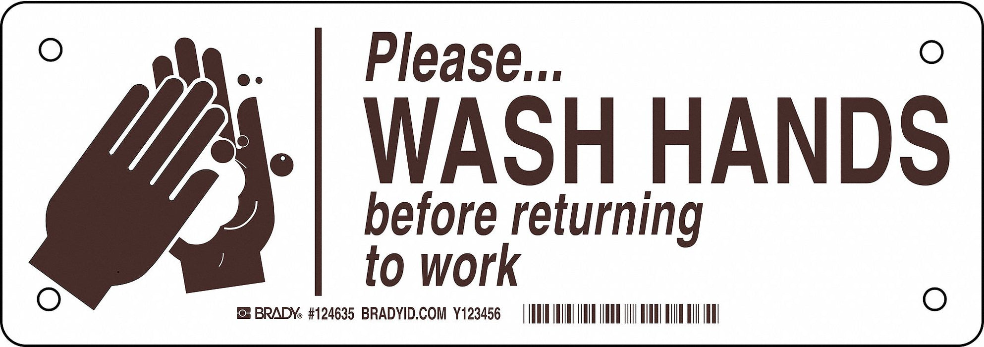 Restroom Sign Eng Plastic 3.5x10 Brn/Wht