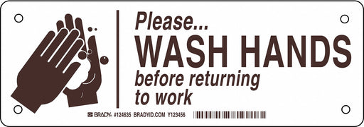 Restroom Sign Eng Plastic 3.5x10 Brn/Wht