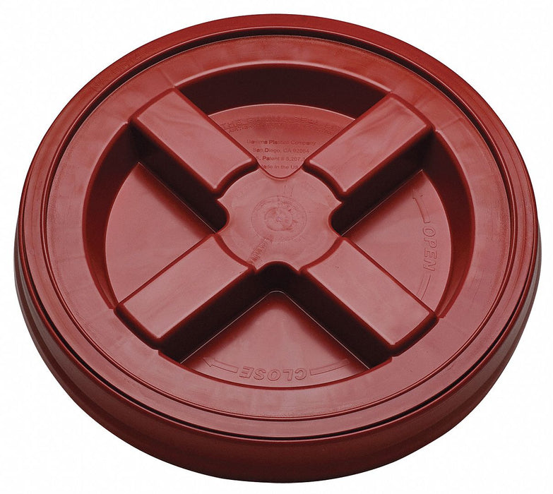 Plastic Pail Lid Red HDPE