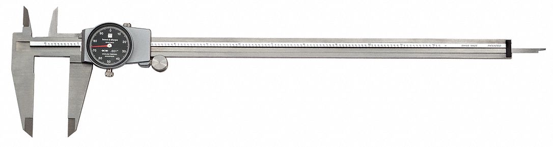 N1168 Dial Caliper Range 12 In Jaw 2.5 In