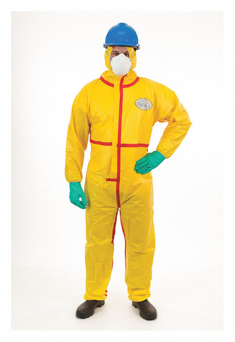 Hooded Coverall Open Yellow L PK6