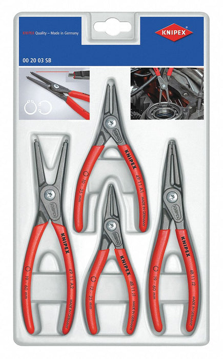 Retaining Ring Plier Set 0 Deg 4 pc